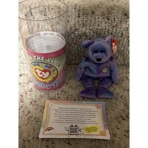 2001 TY BEANIE BABY OFFICIAL CLUB KIT CLUBBY PLASTIC CONTAINER